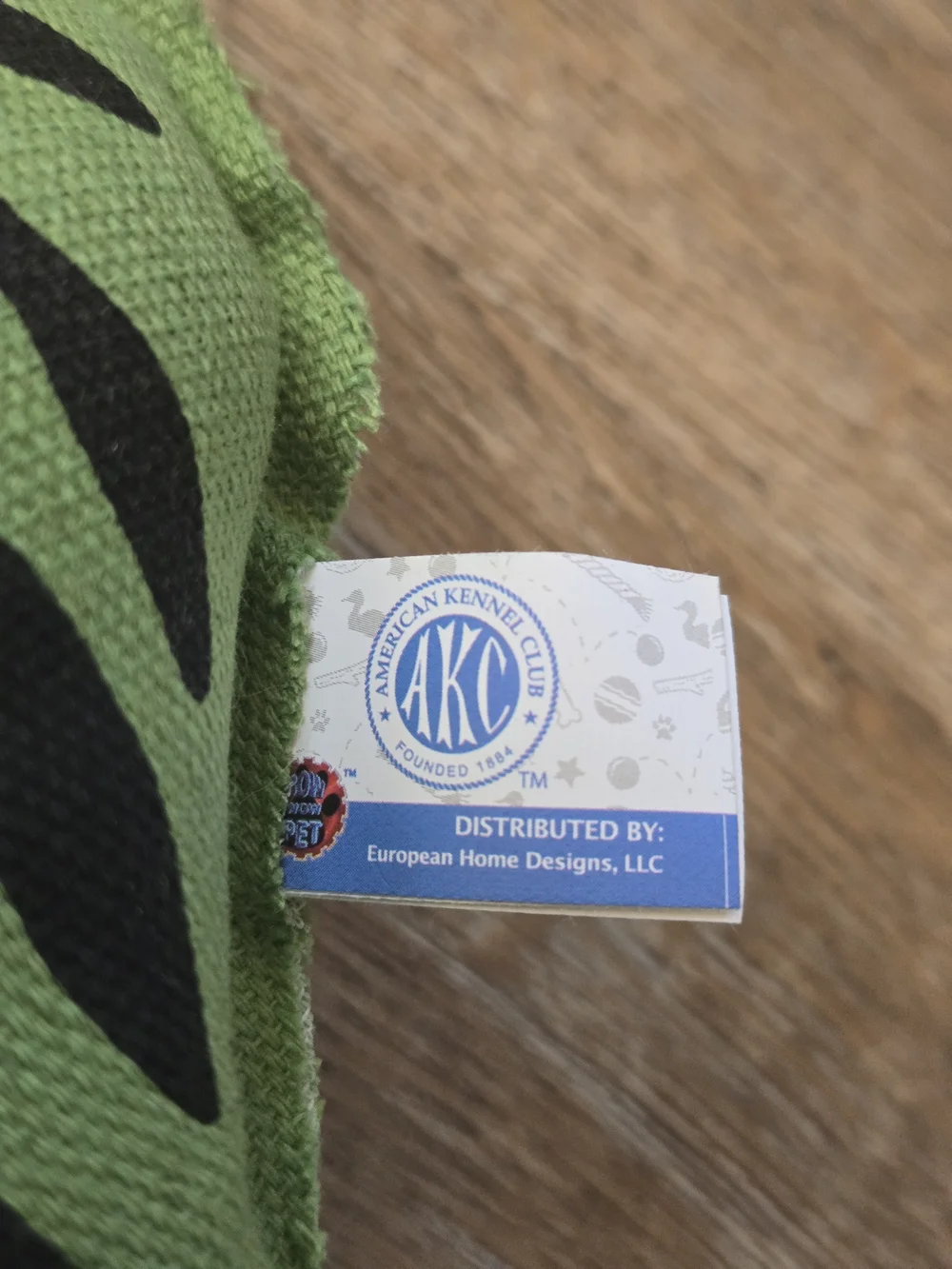 AKC Green Canvas Snake Dog Toy